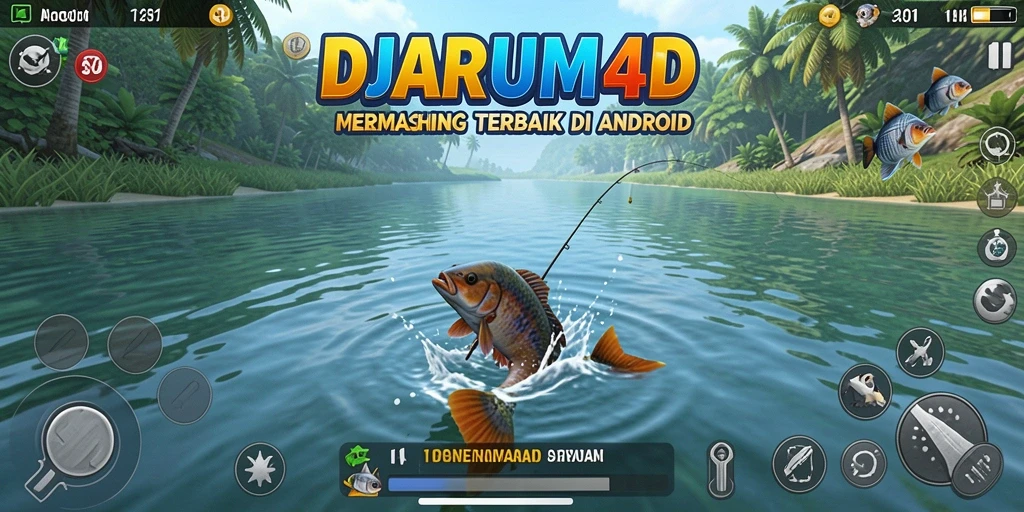 Tampilan gameplay seru memancing di DJARUM4D dengan berbagai ikan.