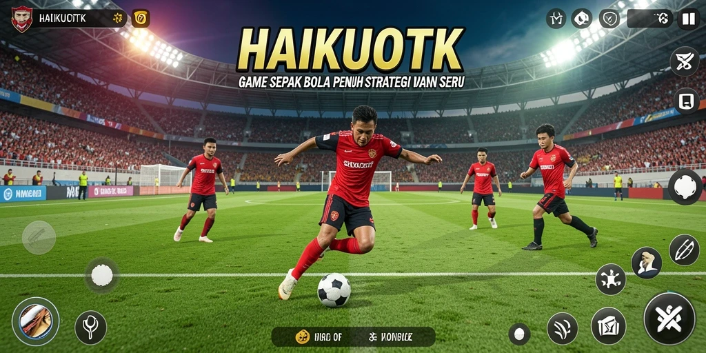Tampilan seru dalam game sepak bola HAIKUOTK.