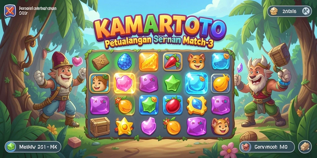 Gameplay seru KAMARTOTO dengan berbagai tantangan Match-3.