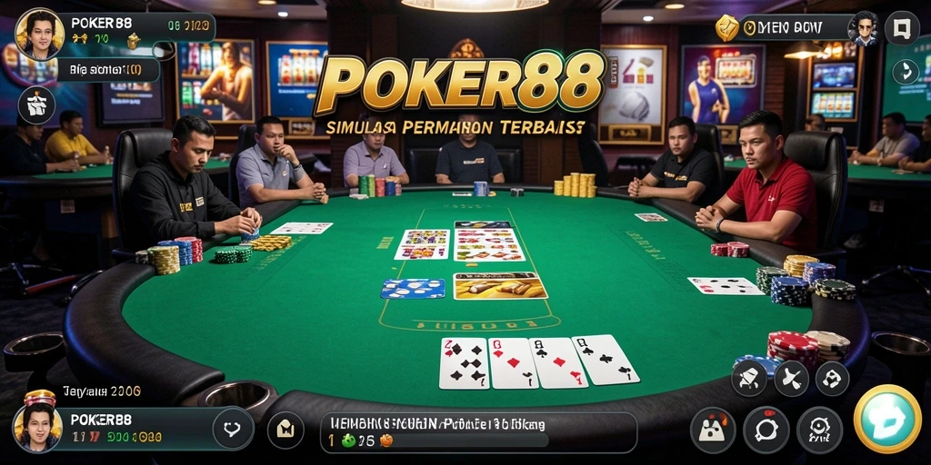Screenshot gameplay POKER88 dengan antarmuka permainan yang menarik.
