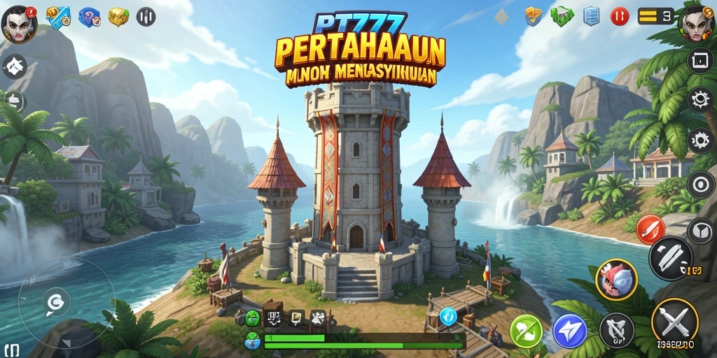 Tampilan gameplay PT777 yang penuh aksi di Tower Defense.
