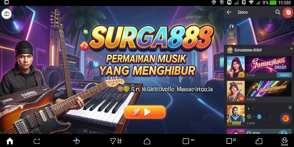 Tampilan menarik gameplay SURGA88 dengan musik yang seru.